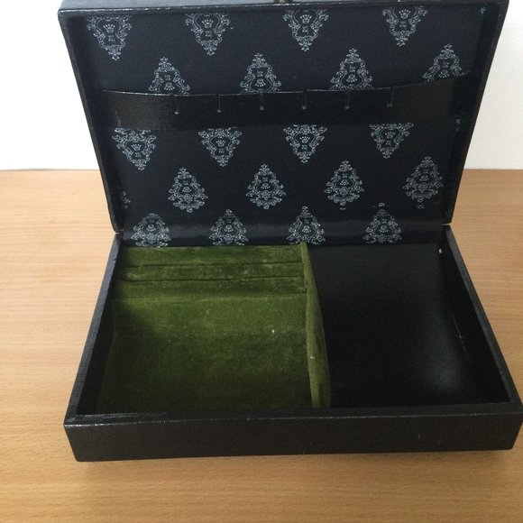 Vintage Lord Buxton Men's Jewelry Box black leatherette velvet made in Canada - Picture 4 of 6